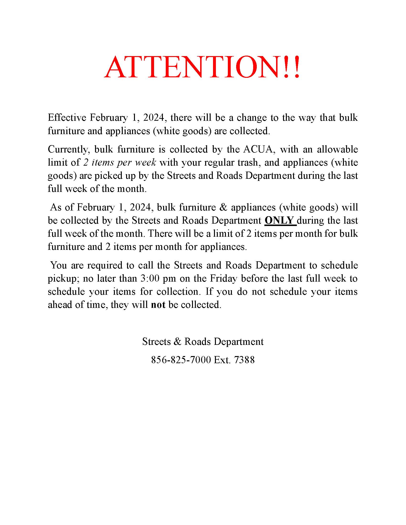 furniture-appliance notice for trash utility bill (revised)