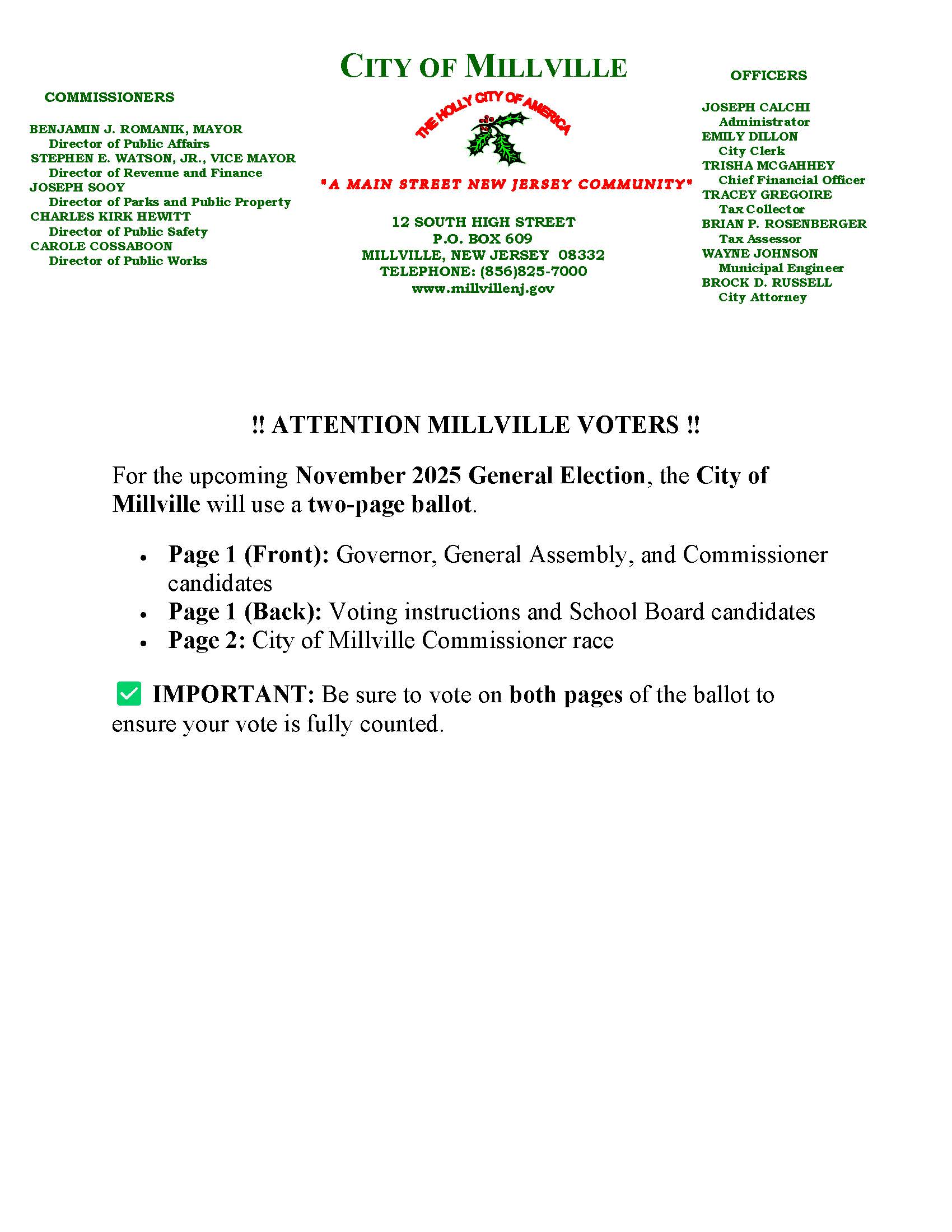 2025 Voter Ballot Information